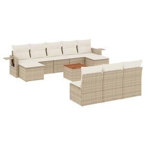 Ensemble de canapés de jardin modulaires en rotin PE beige, différentes tailles - Product Image 2