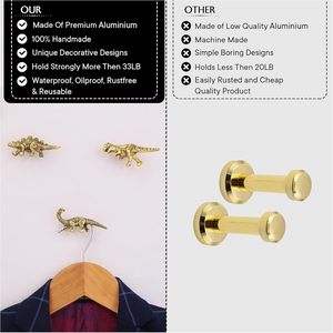 Ganchos de Pared de Aluminio Sólido con Forma de Dinosaurio, Porta Llaves Decorativo para Habitación Infantil, Organizador de Ganchos Colgantes de Pared - Product Image 5