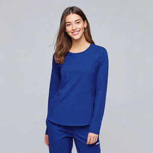 Women's Medical Hospital Nurse Under-scrub Shirt-Knitted Eco-Friendly <b>Long</b> <b>Sleeve</b> Crew Neck Tight Fit - Product Image 4