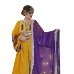 Última Moda en Ropa Étnica, Vestido Largo Maxi para Mujer, Bordado Personalizado con Borlas, Vestido Tradicional Afgano Kuchi para Mujer - Product Image 5