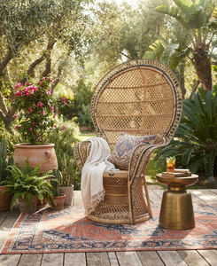 Silla de Ratán Natural Hecha a Mano, Muebles Modernos y Elegantes para Decoración de Sala de Estar de Villa, Decoración para Bodas y Eventos - Product Image 6
