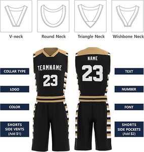 Wholesale Custom Adult Basketball Uniform Set Breathable Quick Dry 100% Polyester Sleeveless Sportswear Plus Size Option Printed - Product Image 3