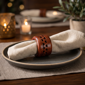 Servilleteros de Madera Ecológicos con Diseño Moderno, Accesorios de Mesa Duraderos y Reutilizables para el Hogar, Hotel y Restaurante - Product Image 4