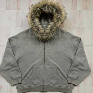 Sudadera con Capucha de Cuero Negro Sólido para Hombre, con Ribete de Piel, Ecológica, Transpirable, Forrada, Ropa Casual de Invierno, Color Personalizado - Product Image 3
