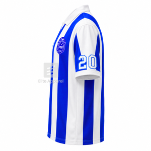 Camiseta de fútbol personalizada de la hermandad Zeta Phi Beta, manga corta, logotipo en la parte delantera, camisa de poliéster a rayas azules y blancas para mujer - Product Image 4