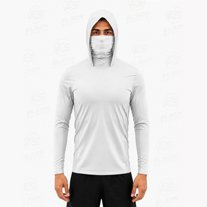 เสื้อฮู้ดดี้ตกปลาป้องกันรังสียูวีสำหรับผู้ชายยี่ห้อเอลสัน แขนยาว UPF 50 ป้องกันแสงแดด พร้อมลายปลาและหน้ากากปิดหน้า - Product Image 6