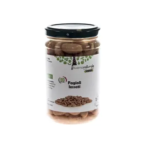 Boiled borlotti beans ORGANIC 300g Vegan Italian Flavors Pre-Cooked and Preserved Naturally in Reusable-Recyclable Glass Jar