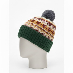 Bonnet tricoté chaud et tendance pour l'hiver, 100 % coton, doux, avec revers, étiquette tissée, logo personnalisé, bonnets jacquard 2026 - Product Image 3