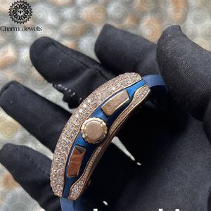 Reloj Mecánico de Lujo para Hombre Charm Jewels con Caja Poligonal con Incrustaciones de Diamantes, Correa de Cuero, Esfera Analógica de 43 mm, Diseño de Brújula - Product Image 3