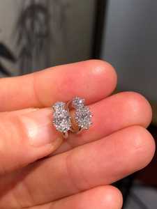 Boucles d'oreilles créoles en moissanite taille ovale et ronde, en argent 925 plaqué or, bijoux fins pour fiançailles, cadeau pour femme - Product Image 6
