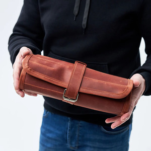 Wholesale handmade leather <b>tool</b> <b>rolls</b> organizer bags OEM supplier custom branding export quality portable storage for sale - Product Image 2