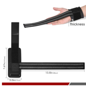 Correas de levantamiento de pesas con protector de muñeca, agarre de doble cara, correas de gimnasio ajustables para peso muerto, costuras de alta resistencia - Product Image 2