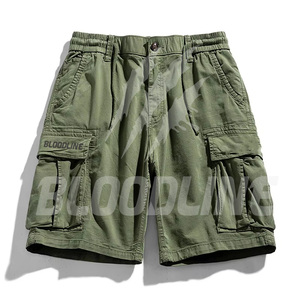 Pantalones Cortos Cargo Grises para Hombre, Marca Bloodline, Cintura Elástica con Cordón, Bolsillos, Estilo Casual, Tela Oxford Transpirable - Product Image 2