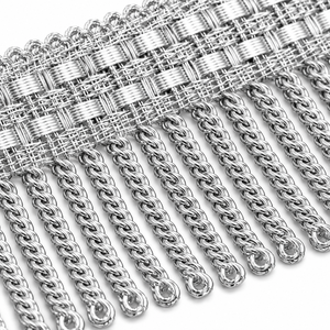 Silver Woven Chain Bullion <b>Wire</b> Rhinestone Trimming Garment Decoration Durable Metal Look Custom Size - Product Image 2