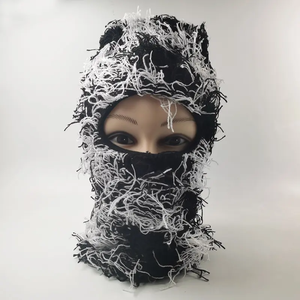 Unisex Camouflage Acrylic Knit Balaclava Beanie <b>Face</b> <b>Mask</b> <b>Winter</b> Hat Outdoor Casual Style 56-58CM Adult Size Hand Knitted - Product Image 2