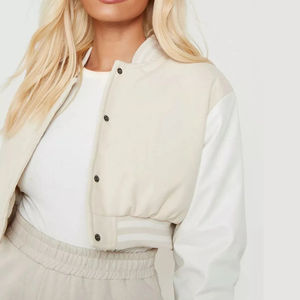 Vestes Varsity Courtes Personnalisées avec Logo pour Femmes, en Laine, Respirantes, pour l'Hiver, Vêtements Casual, Vestes Varsity Fabriquées au Pakistan - Product Image 6