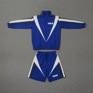 Custom Made Waterproof Zip up <b>Embroidery</b> logo Oversized Nylon Men Windbreaker Short <b>Sets</b> - Product Image 4