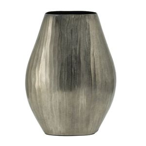 9.5x5.5x12\" Aluminum Layered Chisel Oval Table <b>Vase</b> Elegant Oval <b>Vase</b> with <b>Unique</b> Design - Product Image 2
