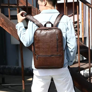 Wholesale Fashion Men's Leather <b>Backpack</b> Bags College School Party Style PU Material for Teens - Product Image 5