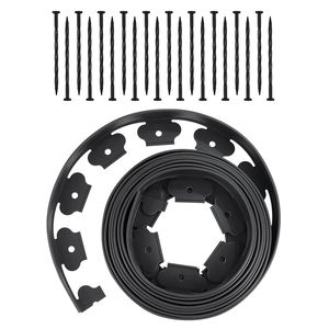 Bordo per Giardino in Plastica 6m x 0,6m, Rotolo Resistente ai Raggi UV con 120 Picchetti, Bordura Paesaggistica Flessibile Senza Scavo per Prato, Resistente ai Raggi UV - Product Image 1