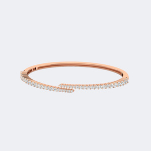 2.072 CTW 9K Gold Plated Lab Grown Diamond Round Brilliant Pav <b>Set</b> Luxury <b>Bangle</b> Cuff Bracelet in Classic Fine Jewelry Design - Product Image 3