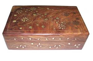 Eco-Friendly Wooden Money <b>Box</b> Brass Inlay Design (8" X 5" X 2.5") Handcrafted Wall-Mounted Decorative Wood <b>Box</b> for Jewelry - Product Image 4