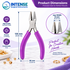 Alicates Profesionales de Punta Plana para Joyería, Acero Inoxidable, Precisión para Abalorios, Engarzado, Doblado de Alambre, Herramienta para Manualidades - Product Image 2