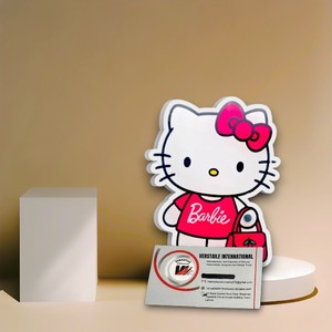 Plaques à cils magnétiques carrées en acrylique Hello Kitty avec diamants, pour extensions de cils, marque privée, écologiques - Product Image 4