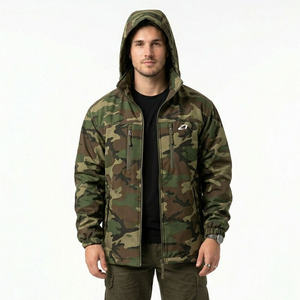 Casual Style Custom Woodland <b>Camo</b> Hood Tactical <b>Jacket</b> Outdoor Softshell Hunting Style Utility Windbreaker Men's <b>Jackets</b> Hoodies - Product Image 2