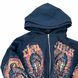 Sudadera con capucha para hombre, personalizada, estilo vintage, con cremallera, estampada, de 500 g/m², lavado ácido, 100% algodón, forro polar de 450 g/m² - Product Image 3