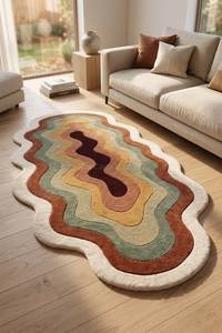 Tapis en laine tufté à la main sur mesure, de toute forme, production selon dessin CAO, tapis de sol pour projets d'aménagement intérieur - Product Image 4