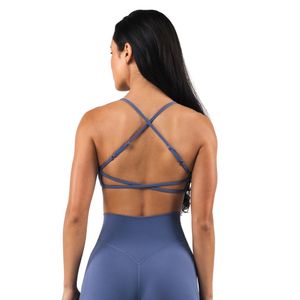 Royal <b>Blue</b> Women's Strappy Back Sports <b>Bra</b> Breathable Stretch Workout Crop Top for Yoga Gym Running Fitness Activewear Training - Product Image 2