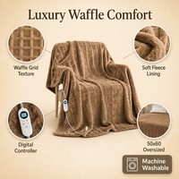 Plaid chauffant 50x60 pouces, tissage gaufré, 12 niveaux de chaleur, chauffage rapide, minuterie 1-12h, protection contre la surchauffe, vente en gros usine
