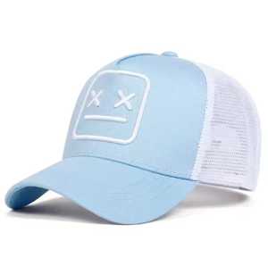 Casquette Trucker en Maille avec Patch X sur le Devant, Respirante et Ajustable, Style Urbain Décontracté pour Adultes Printemps-Été - Product Image 3