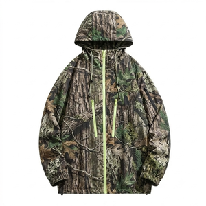 Gerent International Men's Autumn Outdoor Windbreaker Safari Jacket Hooded Waterproof Breathable Hard Shell Stand Collar Zipper - Product Image 2