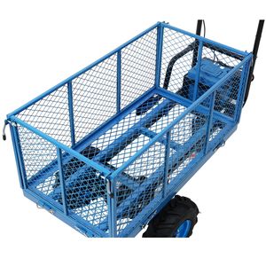 Carrello Elettrico da Giardino con Motore 24V DC 700W, Capacità di Carico 300 Kg, con Manico in Metallo - Product Image 2
