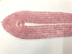 6 brins de perles de rondelle à facettes en morganite naturelle 4-8mm 18-22 pouces pour la fabrication de bijoux - Product Image 4