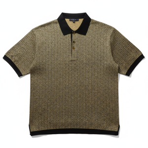 Polo en tricot à imprimé géométrique pour homme, manches courtes, décontracté, en coton, prix de gros, t-shirts polo pour homme - Product Image 6