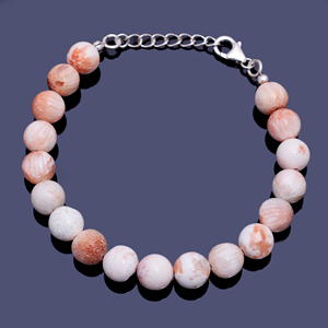 สร้อยข้อมือสกอเลไซต์ธรรมชาติแบบคลาสสิก เงินแท้ 925 ประดับพลอยเรียบเนียน งานแฮนด์เมด ดีไซน์ไม่ซ้ำใคร คุณภาพสูงสำหรับผู้หญิง - Product Image 1