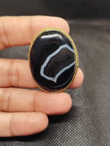 Colgantes de Ágata con Banda de Latón Hechos a Mano, Piedra para Joyería, Colgante Ranurado 100% Natural, Gemas Sueltas - Product Image 4