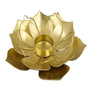 Silver Metal Filigree Cutout Flower Ring <b>Tealight</b> <b>Candle</b> Holder Round Hollow Floral Pattern Candlestick Base Wholesale - Product Image 6