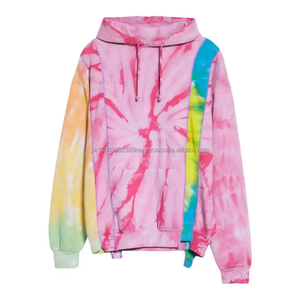 420 GSM sol desteñido lavado ácido Vintage de gran tamaño 100% algodón Terry gota hombro Unisex hombres mujeres Y2k tie Dye sudaderas con capucha fabricante - Product Image 6