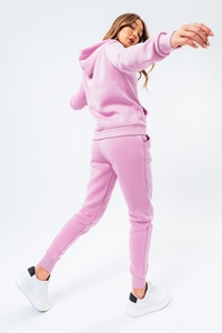 ชุดเซ็ตเสื้อผ้าสตรีทแวร์สองชิ้น ผ้าเทคฟลีซลายเรียบ สไตล์ลำลองสำหรับฤดูหนาว เสื้อฮู้ดแขนยาว กางเกงขายาว เป็นมิตรต่อสิ่งแวดล้อม - Product Image 3