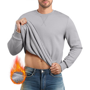 Sweat-shirt pour homme personnalisé doublé polaire, col rond en coton épais, chaud, pour l'entraînement par temps froid, streetwear, séchage rapide - Product Image 2