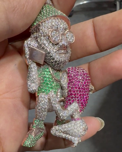 Nouvel Arrivage Collier Pendentif Entièrement Sertie de Pierres en Argent S925, Design Personnalisé, Moissanite VVS, Grand Pendentif Hip-Hop pour Chaîne Cubaine - Product Image 1