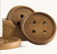 Sous-verres ronds classiques en bois écologiques isolants pour la chaleur, tapis de cuisine, tapis de table à manger en provenance d'Inde