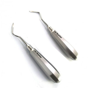 Ensemble de 3 élévateurs dentaires pour chirurgie buccale, instruments d'extraction dentaire et d'élévation des racines, outils professionnels en acier inoxydable - Product Image 2