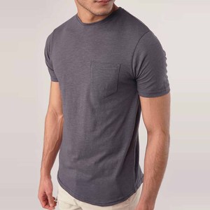 เสื้อยืดคอกลมแขนสั้นผู้ชายผ้าฝ้ายแท้ 100% สกรีนโลโก้ด้านหน้าสองสี แบบ OEM สั่งทำได้ ระบายอากาศ แห้งเร็ว เหมาะสำหรับออกกำลังกาย - Product Image 2