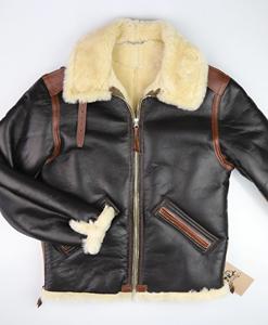 Blouson aviateur sur mesure Aero B-6 marron Seal avec garniture Vicenza rouge-brun, blouson bomber, logo personnalisé, manteau en cuir fait main - Product Image 2