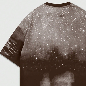 Custom Stylish <b>Rhinestone</b> Streetwear Mens Shirts Manufacturer Wholesale Washed 100% Cotton Casual Crewneck <b>Top</b> Clothing Apparel - Product Image 5